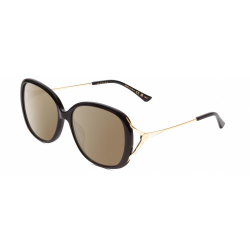 Gucci GG0649SK Women Oval Polarized Sunglasses Black/gold 58mm Choose Lens Color Amber Brown Polar