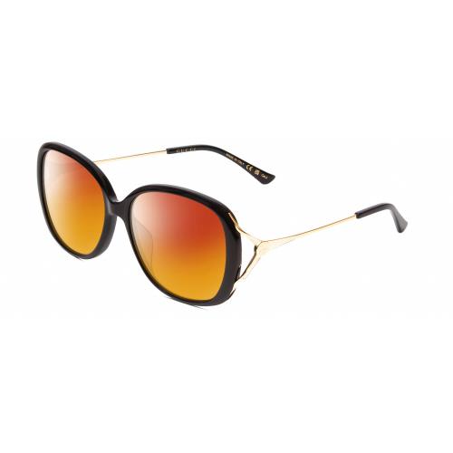 Gucci GG0649SK Women Oval Polarized Sunglasses Black/gold 58mm Choose Lens Color Red Mirror Polar