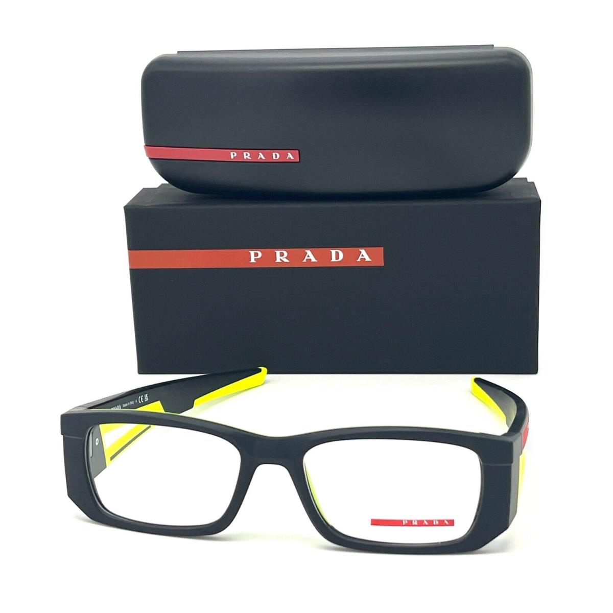 Prada Sport PS 03PV 17G1O1 Matte Black Yellow / Demo Lens 55mm Eyeglasses