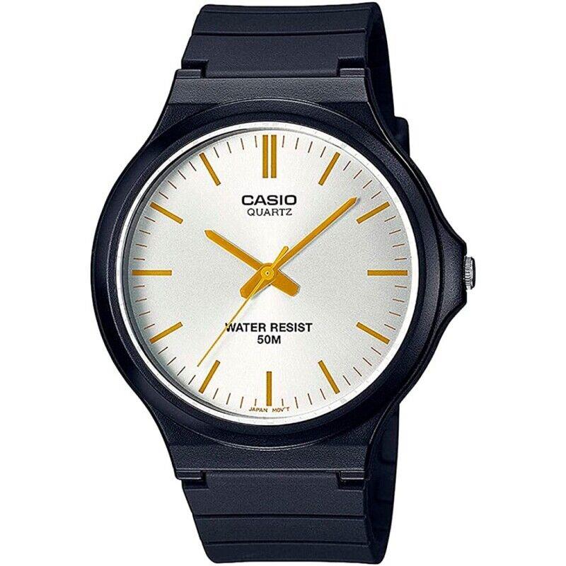 Casio MW240-7E3 Unisex Classic Analog Black Gold Resin Watch