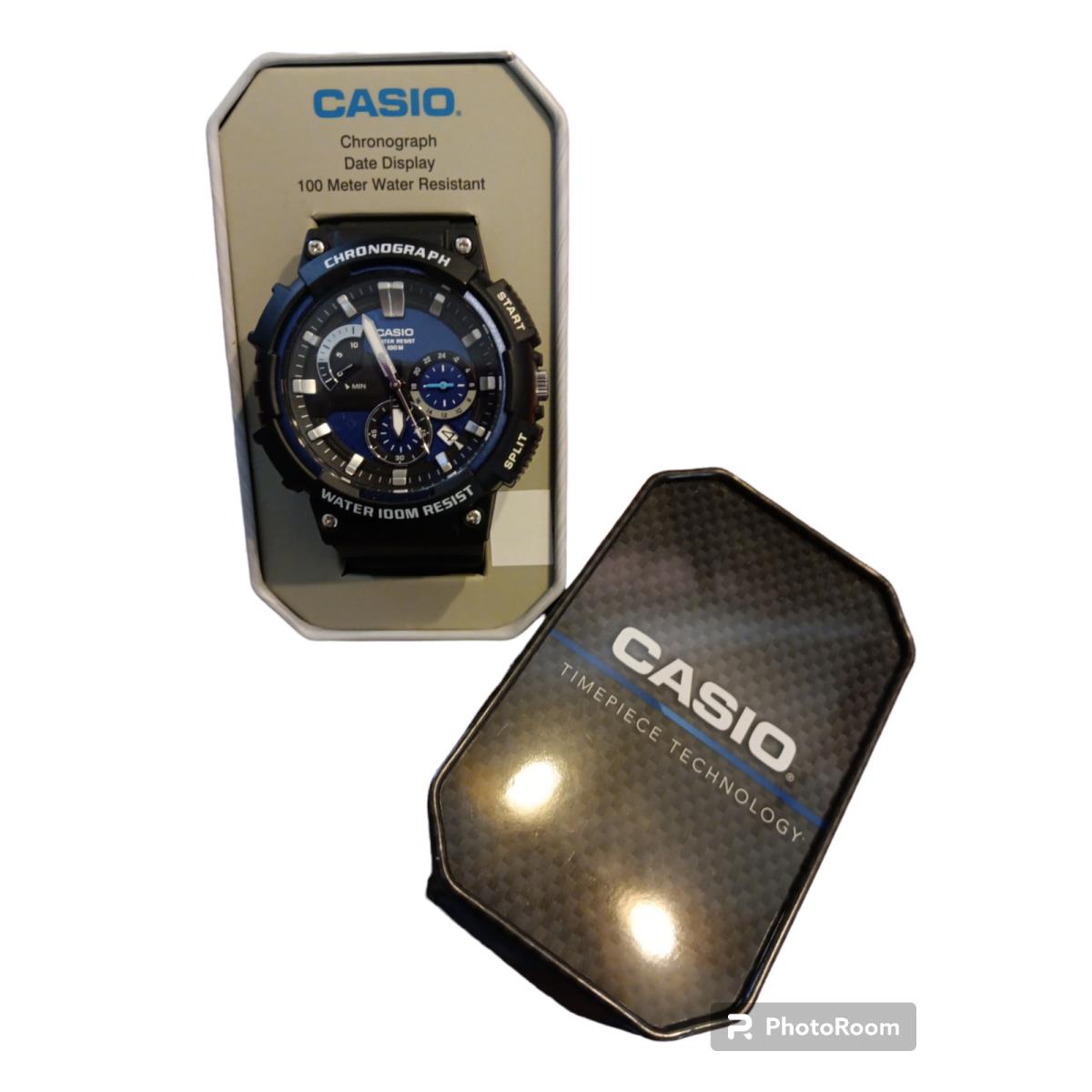 Casio Chronograph Black Band 100 Meter Date