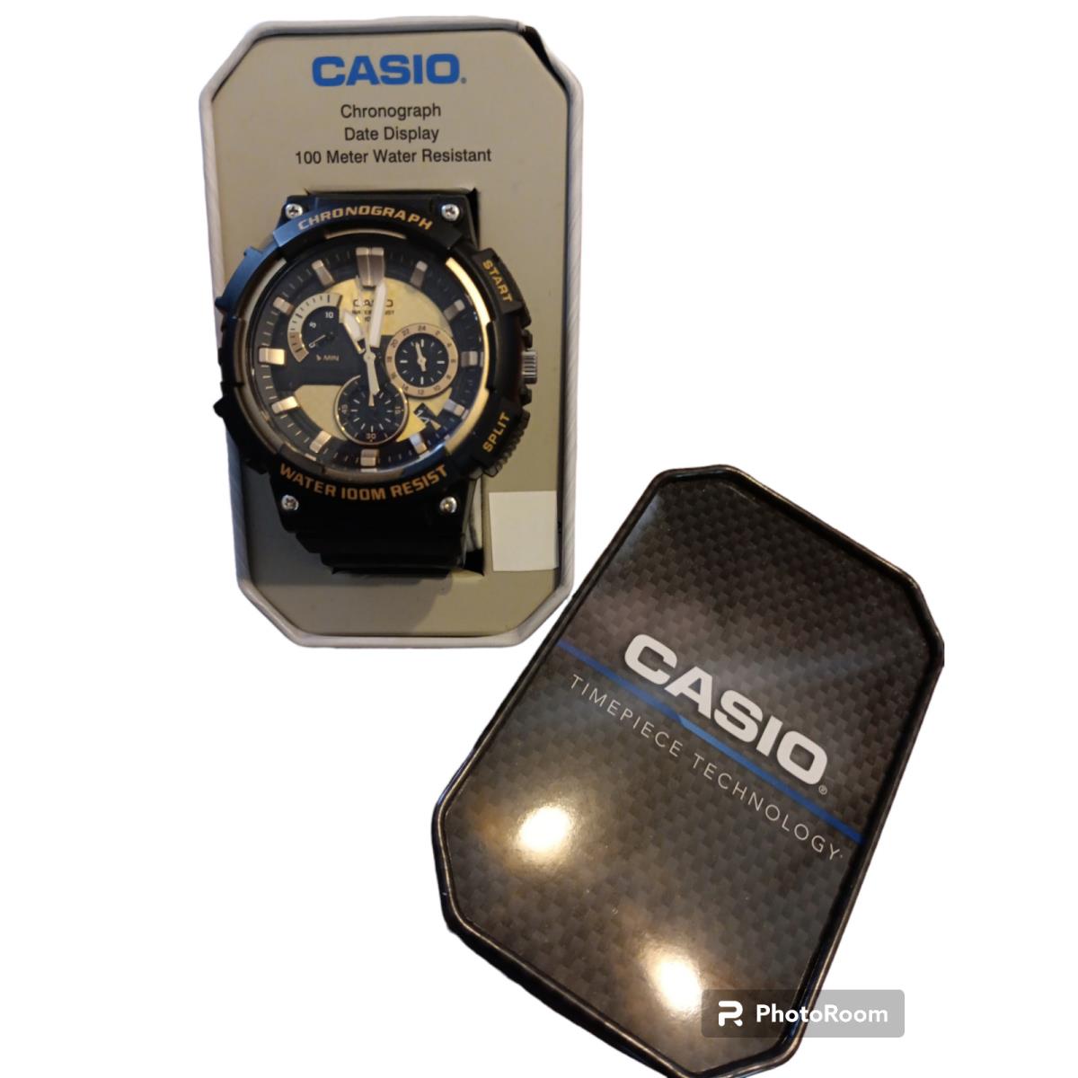 Casio Chronograph Black Band 100 Meter Date