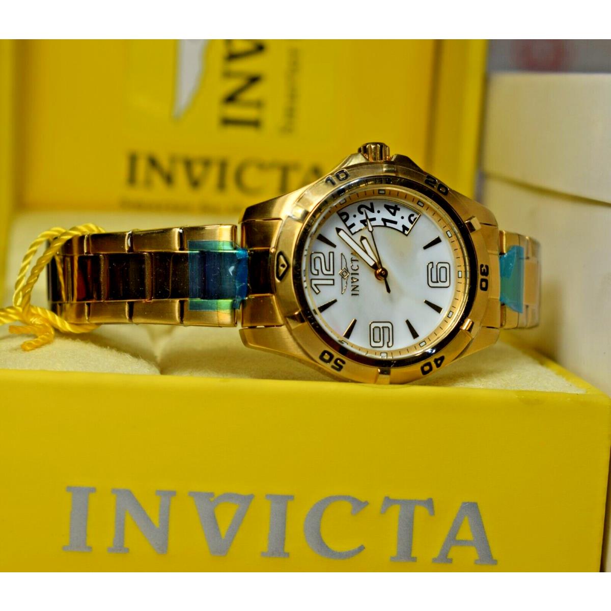 Invicta Women`s Specialty Watch 18K Gold Plated Stainless Steel Mop 21372