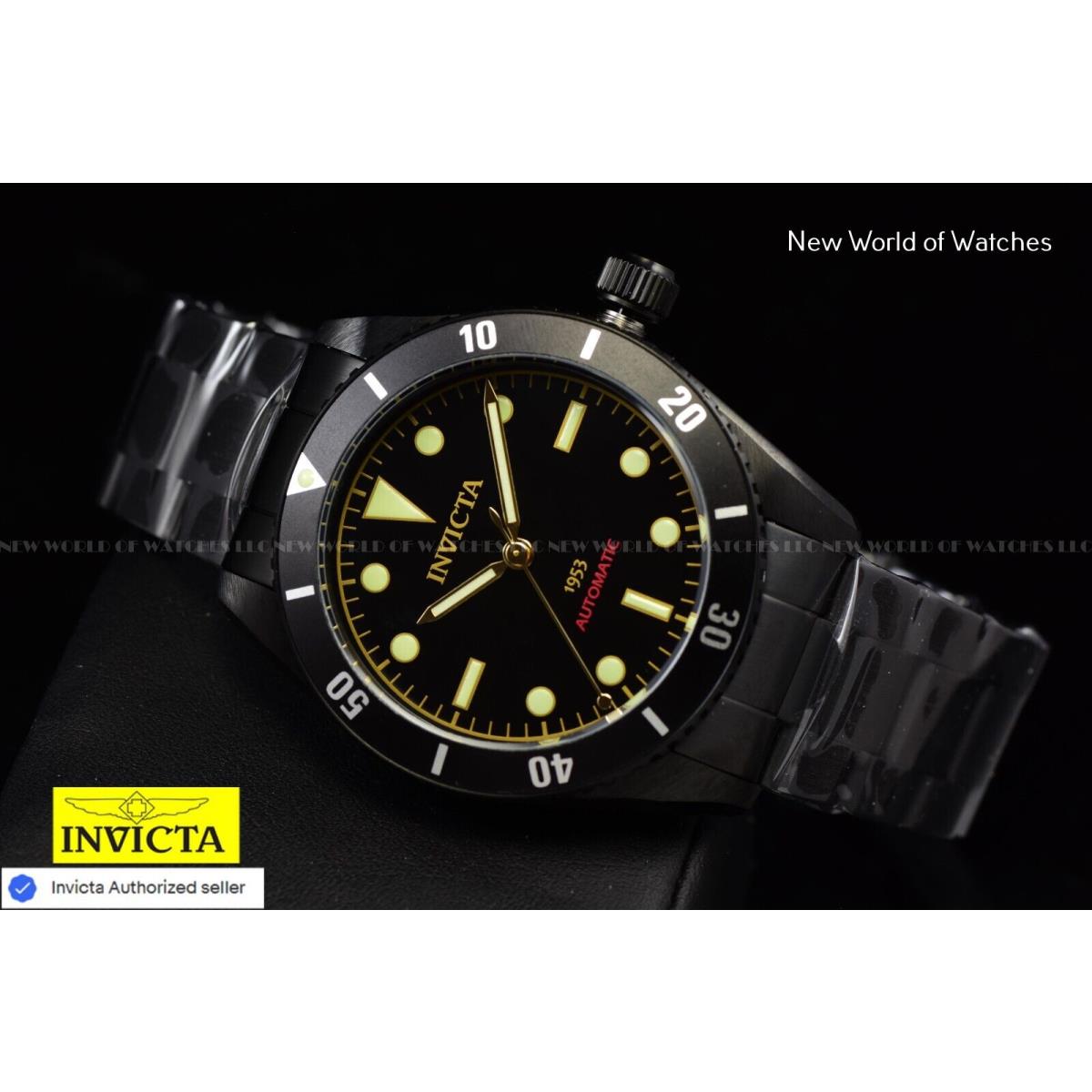 Invicta 1953 Pro Diver Mens NH35 Automatic 40MM All Black IP SS Watch