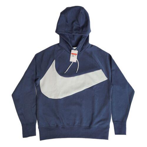 Nike Mens Large Sportswear Tech Fleece Huge Big Swoosh Hoodie Sweatshirt Blue