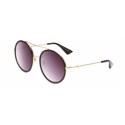 Gucci GG0061S Women`s Round Full Rim Designer Sunglasses in Gold/black/gray 56mm