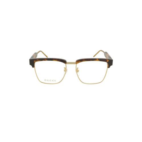 Gucci GG0605O-002-52mm Tortoise Havana Designer Eyeglasses Semi Rimless Injected