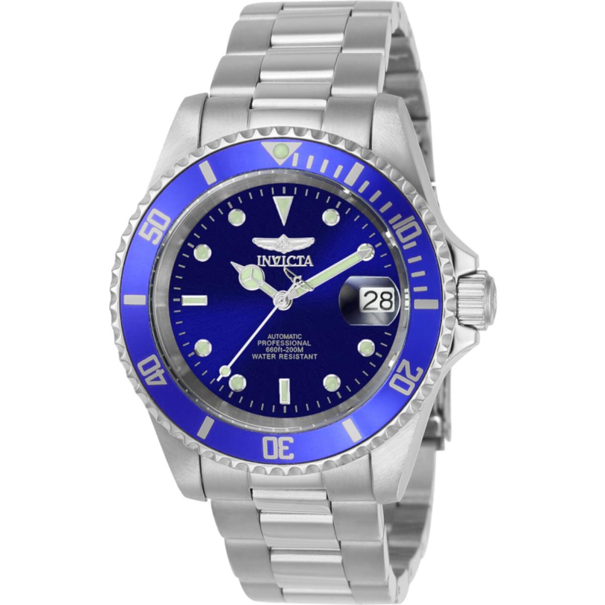 Invicta Men`s Watch Pro Diver Quartz Blue Dial Stainless Steel Bracelet 9094OB - Face: Blue, Dial: Blue, Band: Silver