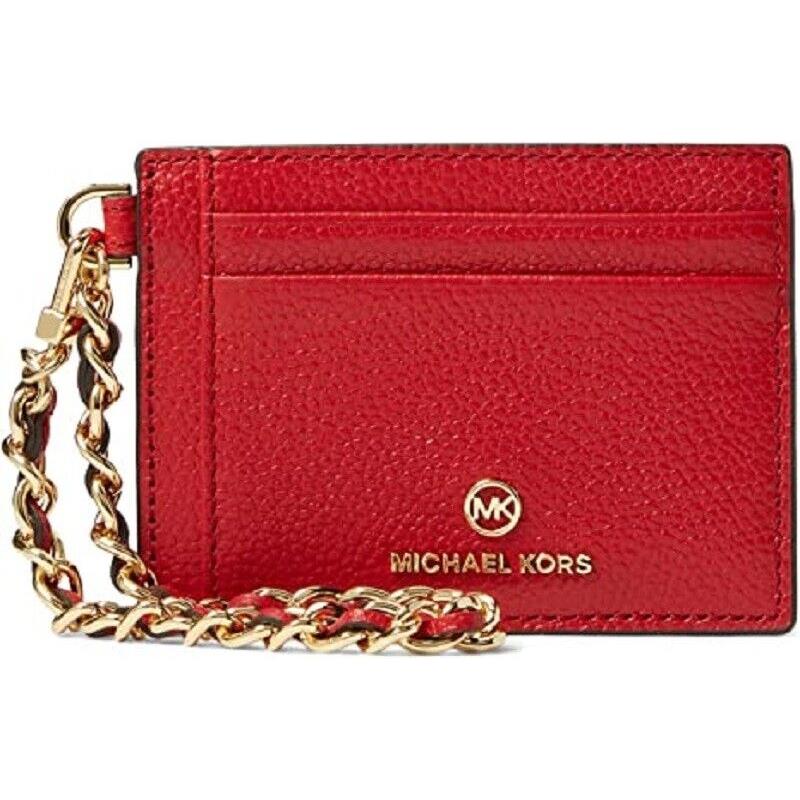 Michael Kors Jet Set Charm Small Id Chain Card Holder Crimson One Size Red