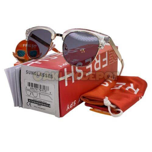 Spy Optic Stout Polished Clear/gold/jade Sunglasses 6700000000054 - Frame: POLISHED CLEAR/GOLD, Lens: JADE GREY