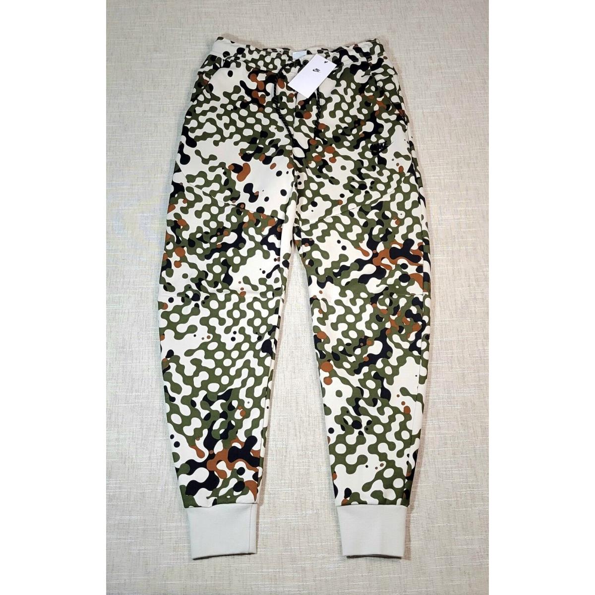 Nike Tech Fleece Jogger Pants Small Mens Green Brown Camo Tapered Slim Fit