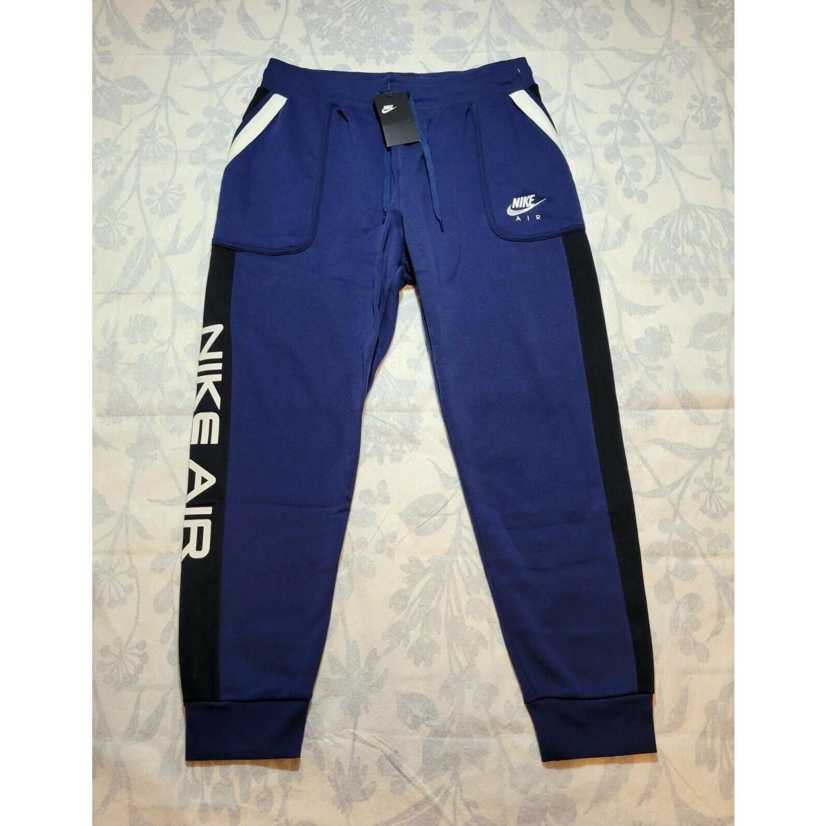 Nike Air Mens Nsw Logo Fleece Tapered Jogger Pants Navy Blue Black White S XL
