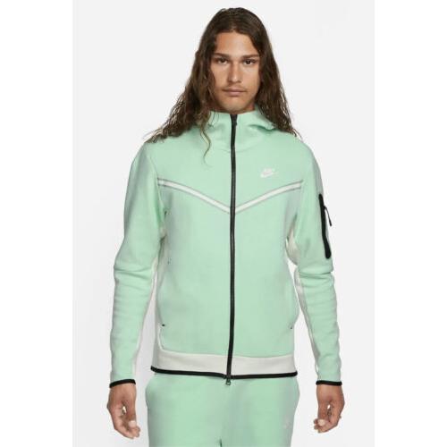 Nike Sportswear Tech Fleece Full Zip Foam Green Mens Multi Sizes CU4489-379
