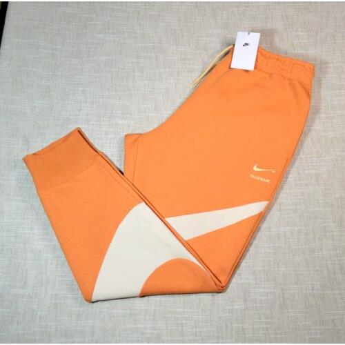 Nike Tech Fleece Jogger Pants Medium Large Mens Orange Cream Tapered Nsw Swoosh