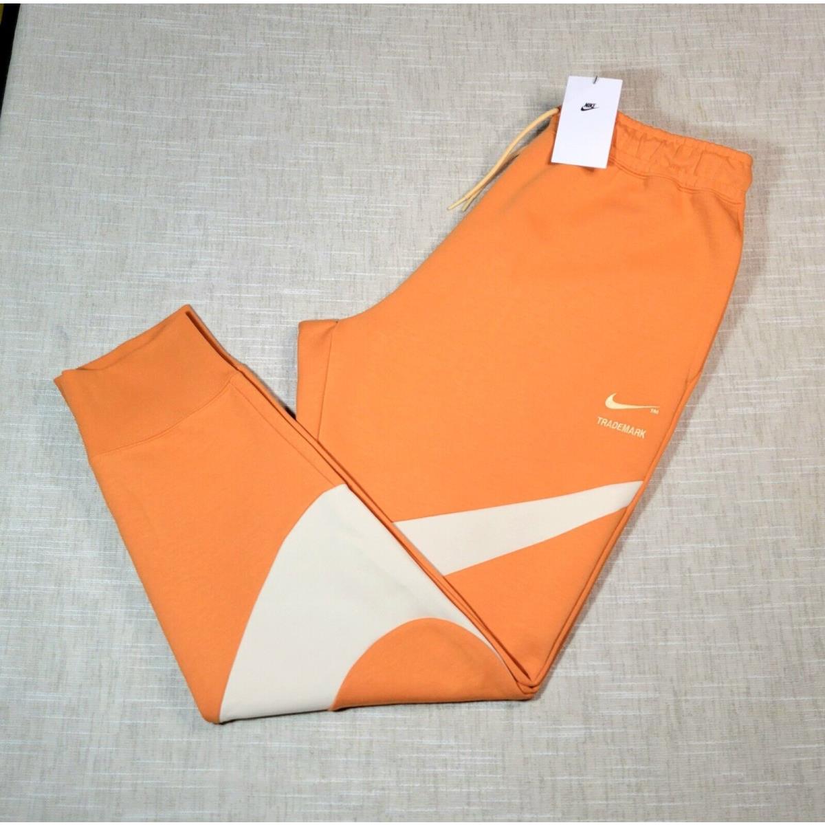 Nike Tech Fleece Jogger Pants Medium Large Mens Orange Cream Tapered Nsw Swoosh Regular