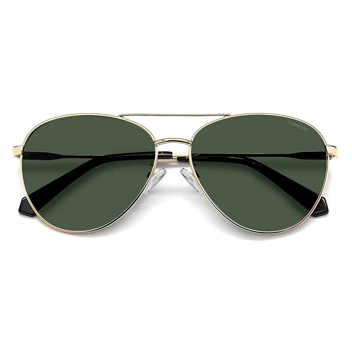 Polaroid Pld 4142/G/S/X Sunglasses Gold Green Green Polarized 60mm - Frame: Gold Green / Green Polarized, Lens: Green Polarized