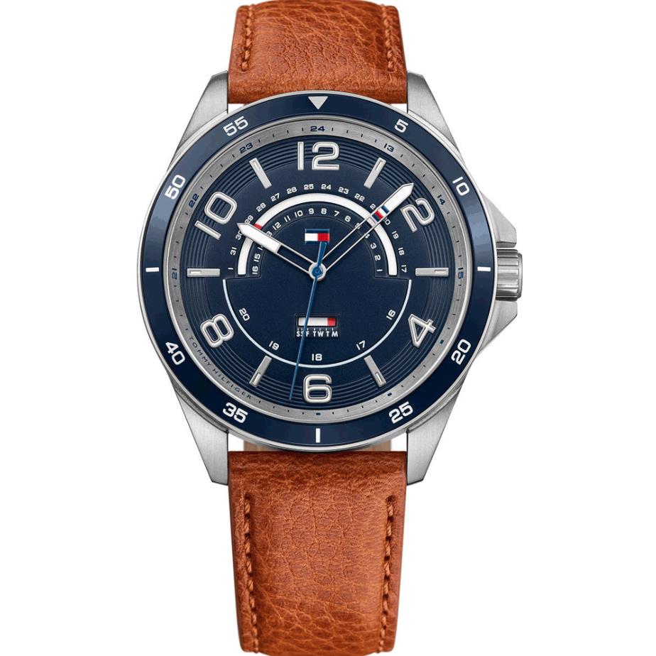 Tommy Hilfiger Sport Brown Leather Strap Men s Watch 1791391