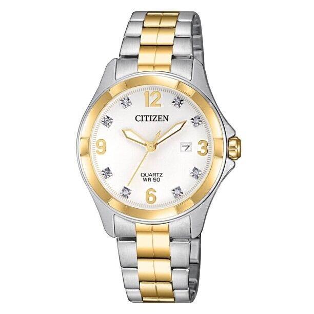 Citizen EU6084-57A Women`s Quartz Two Tone Steel Crystal Watch