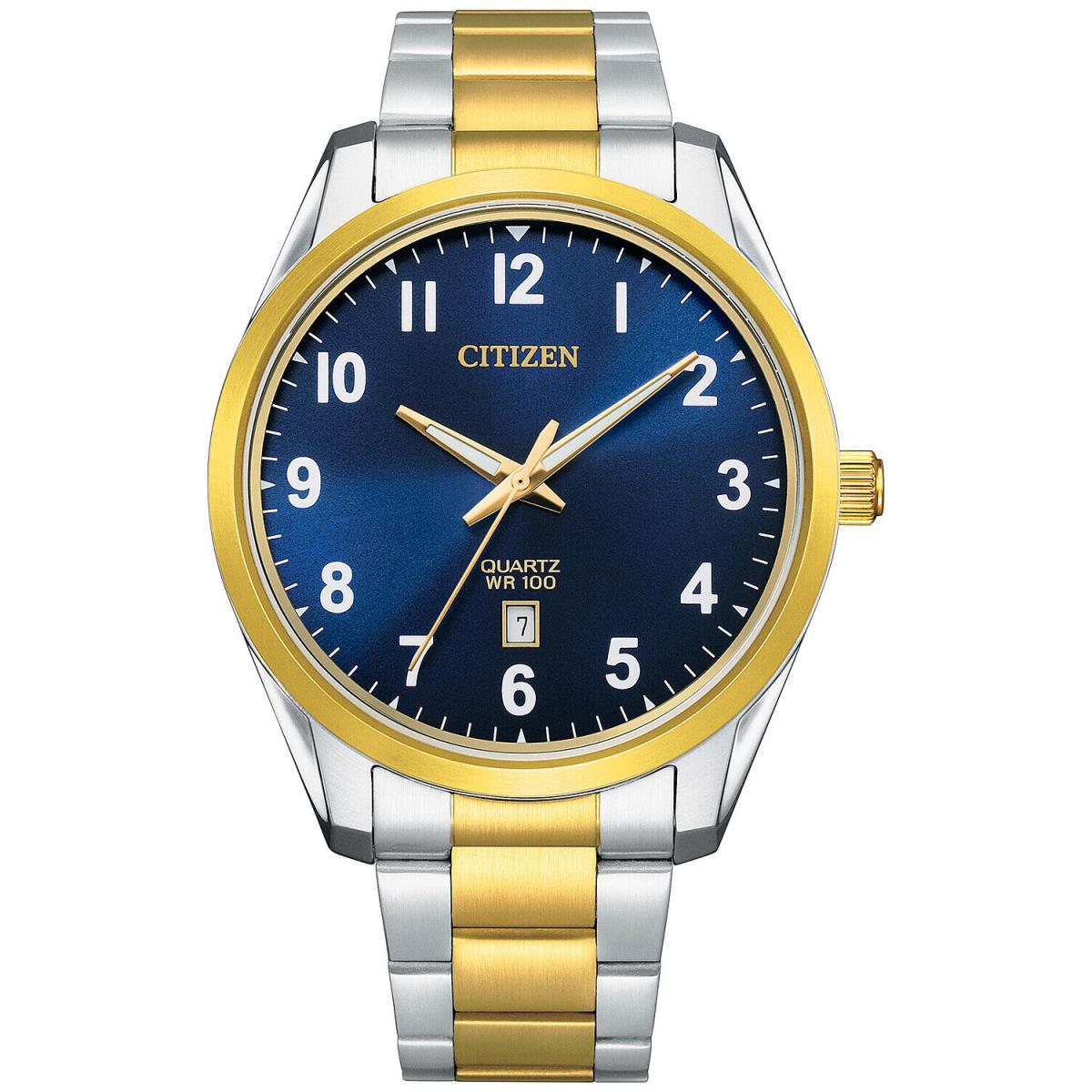 Citizen BI1036-57L Men`s Two Tone Stainless Steel Easy Reader Blue Dial Watch