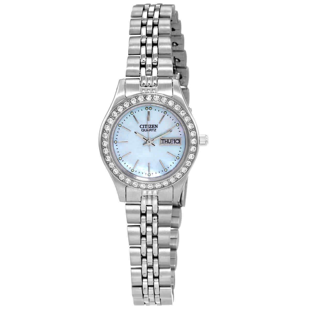 Citizen Quartz Crystal Blue Dial Ladies Watch EQ0530-51N