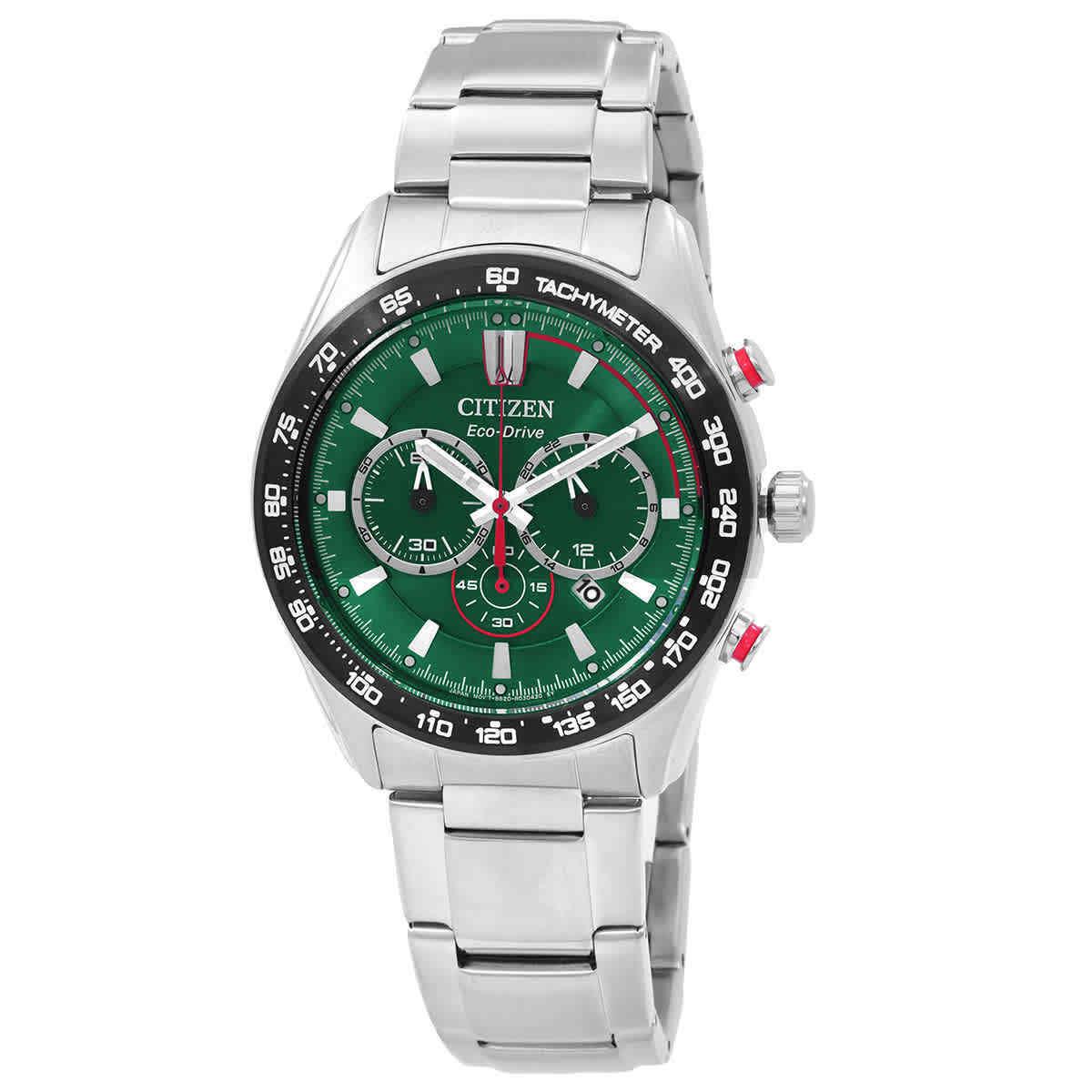 Citizen Chronograph Eco-drive Green Dial Men`s Watch CA4486-82X