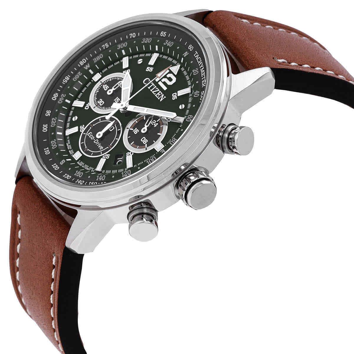 Citizen Chronograph Quartz Green Dial Men`s Watch CA4470-15X