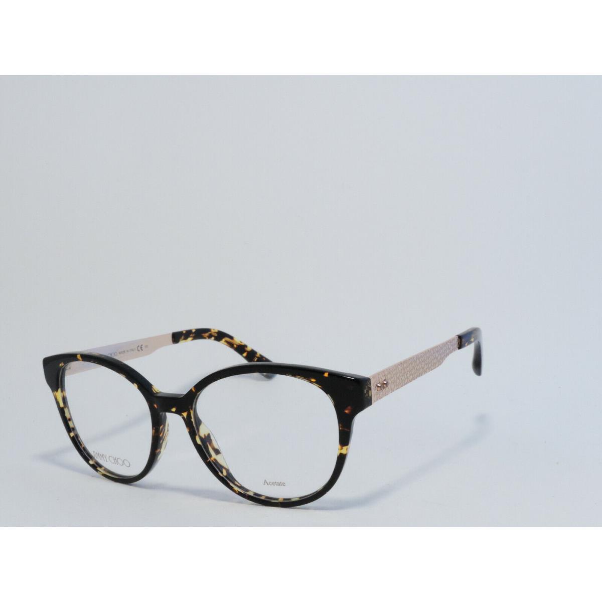 Jimmy Choo 159 Full Rim Acetate Metal Eyeglass Frames UY8 Havana Spotted 51-17