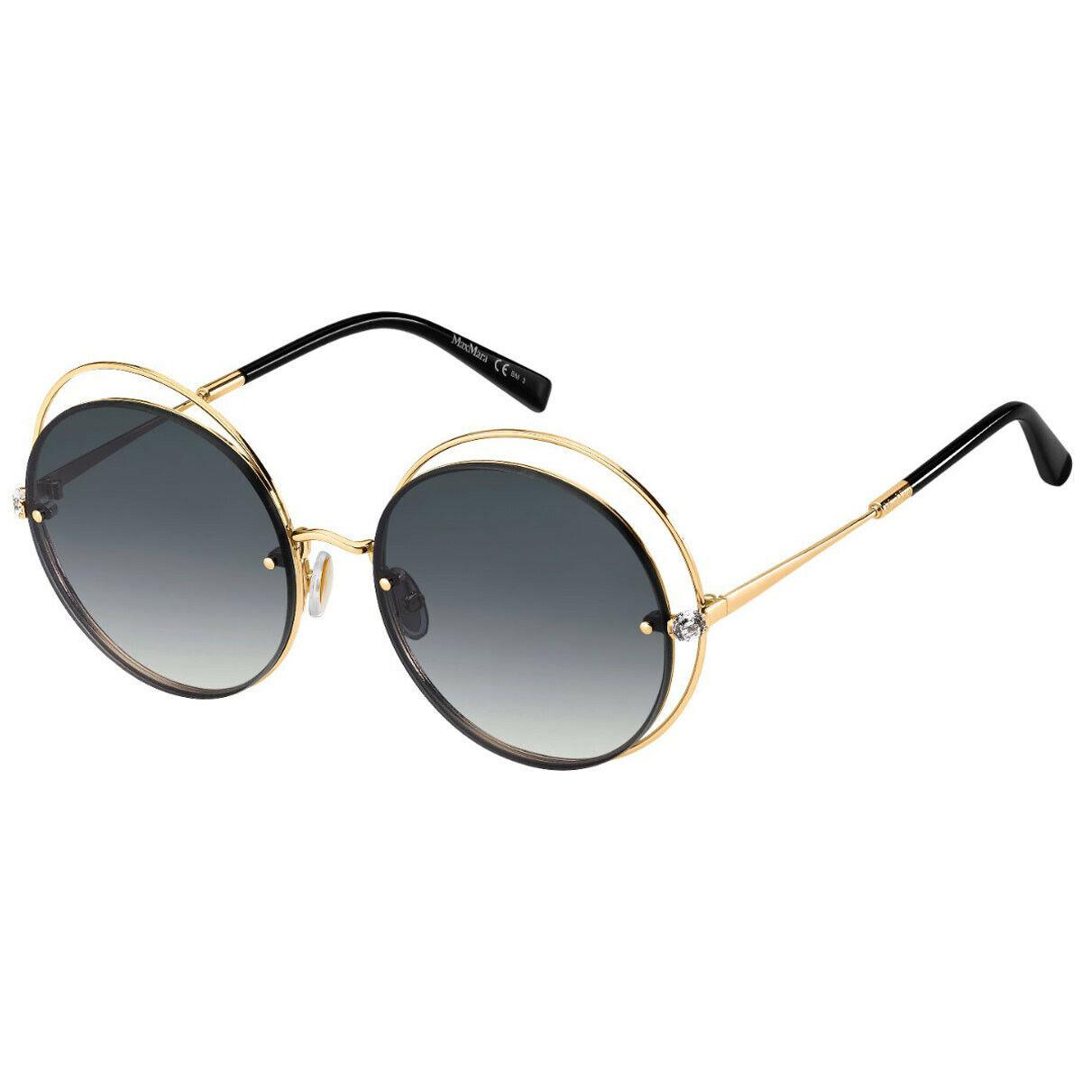 Max Mara Shine I 000 56mm Gold Black Grey Gradient Round Women Sunglasses