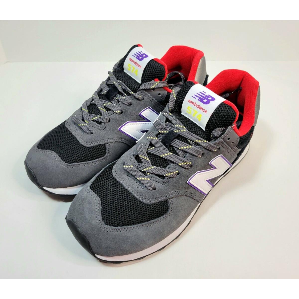 New Balance 574 Classic Mens Shoe Gray Black Purple White Size 8 8.5