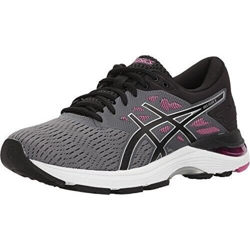 Asics Womens Gel-flux 5 T861N-9790 Black Gray Lace Up Sneakers Shoes Size 6.5 - Black Gray
