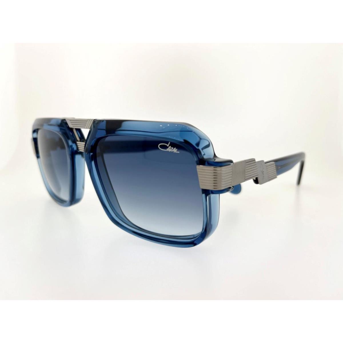 Cazal Sunglasses 669 002 56MM Transparent Blue Silve Frm with Blue Gradient Lens