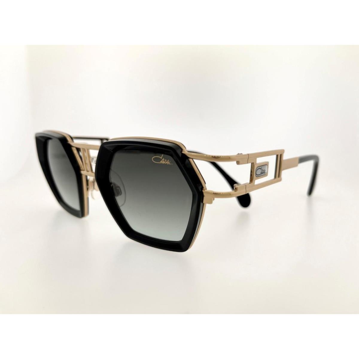 Cazal Sunglasses 677 001 46MM Black Gold Frame with Grey Gradient Lenses