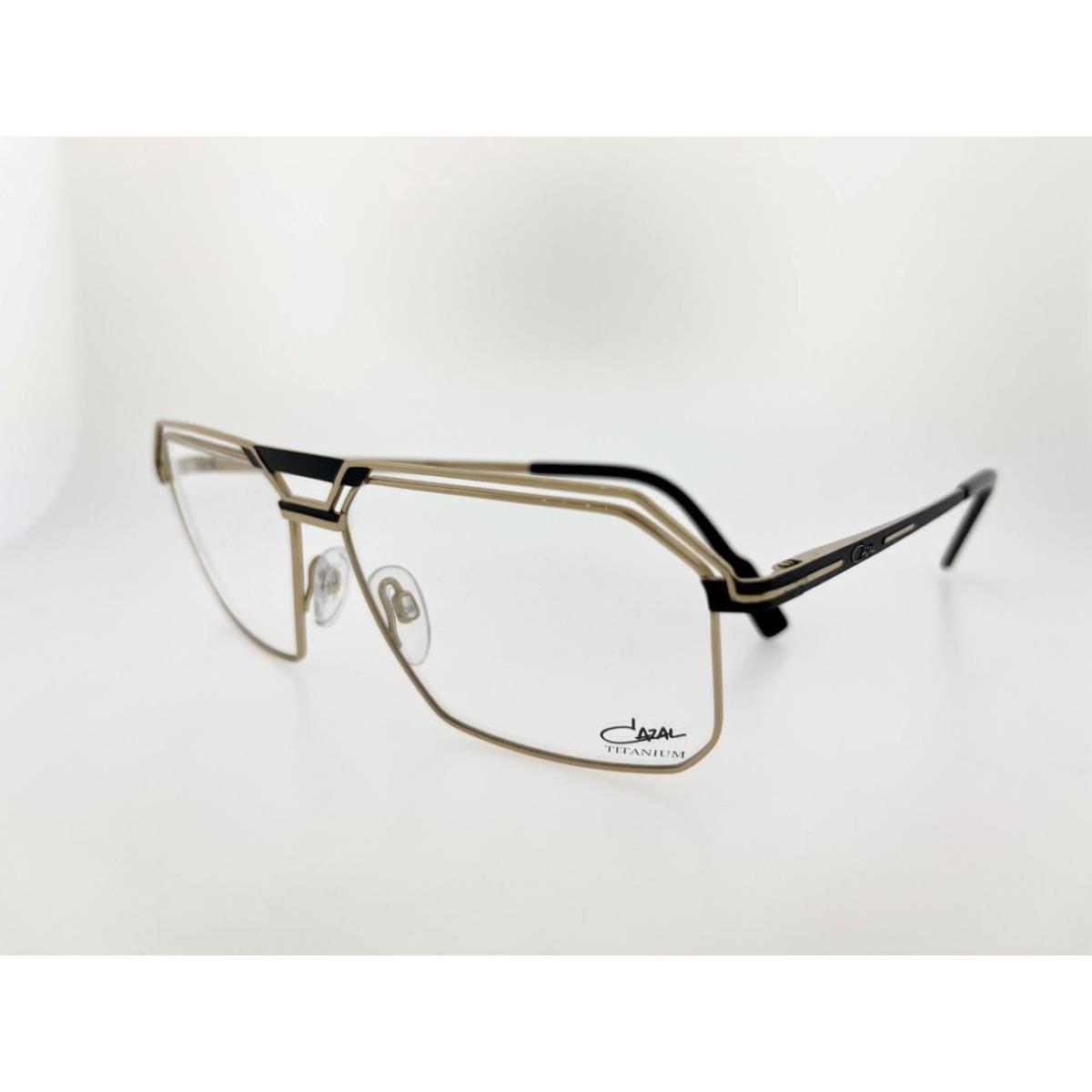 Cazal 7096 001 59MM Black Gold Frame with Clear Demo Lenses