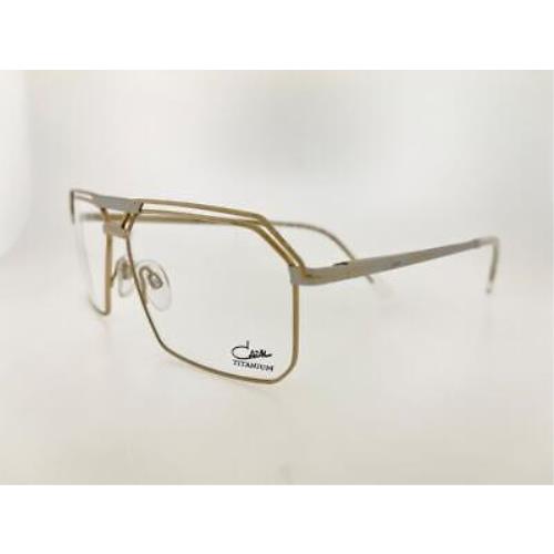 Cazal 7096 003 59MM Silver Gold Frame with Clear Demo Lenses