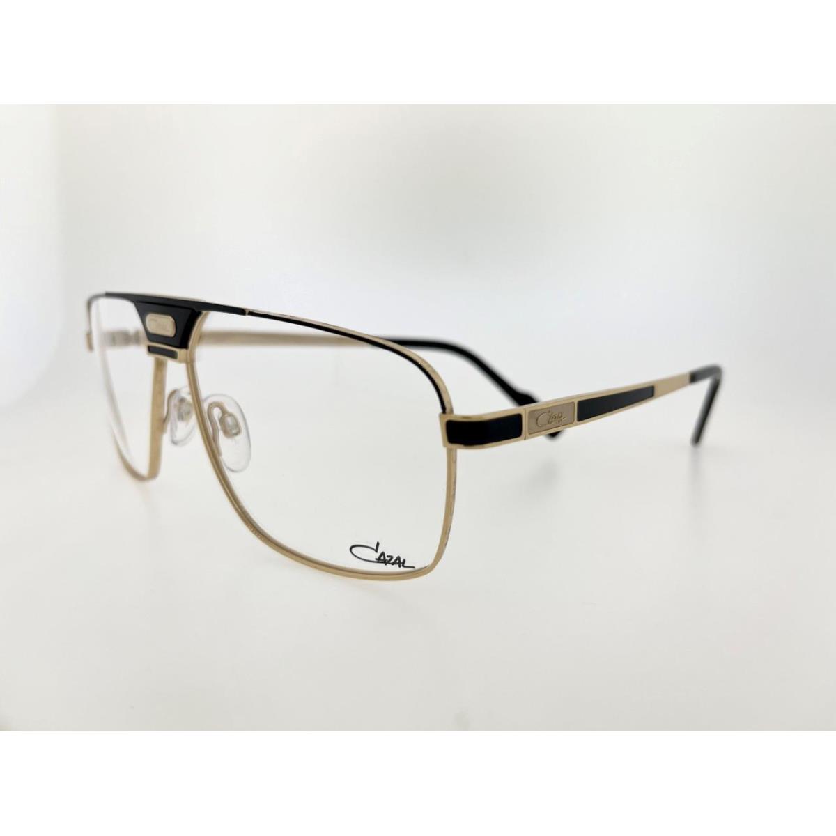 Cazal Prescritption 7087 001 60MM Gold Black Frame with Clear Demo Lenses