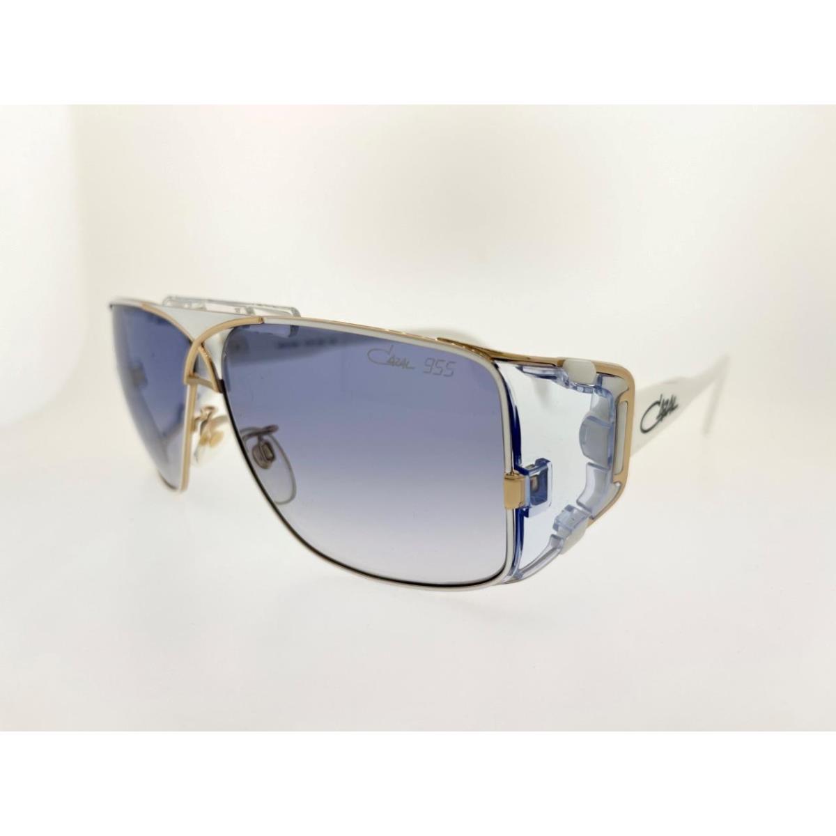 Cazal Sunglasses 955 332 63MM White Gold Blue Sides Frame Grey Gradient Lenses