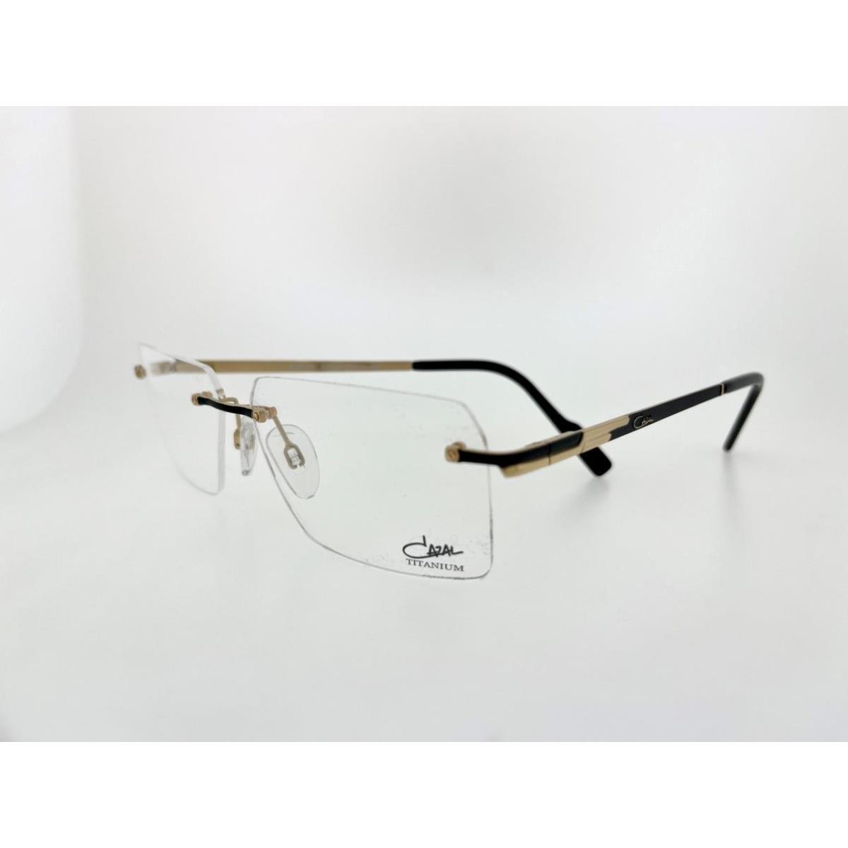 Cazal 7097 001 57MM Matt Black Gold Frame with Clear Demo Lenses