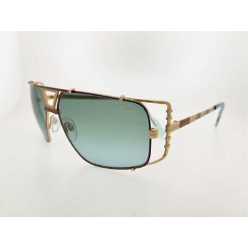 Cazal Sunglasses 9093 001 62MM Gold Blue Frame with Green Gradient Lenses