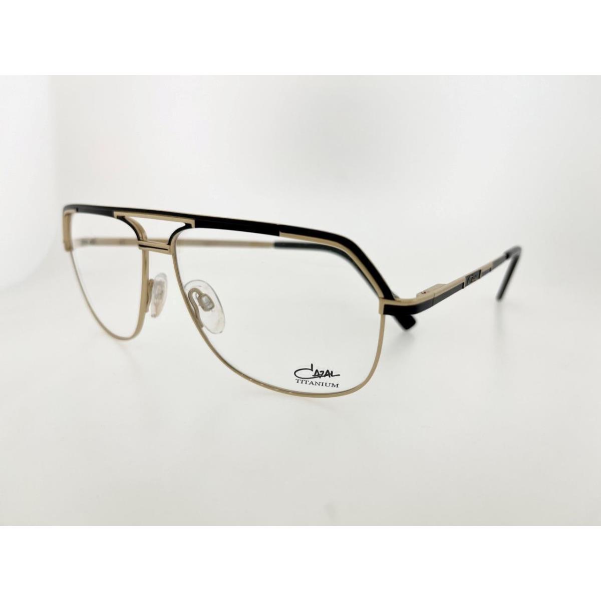 Cazal 7083 001 59MM Black Gold Frame with Clear Lenses