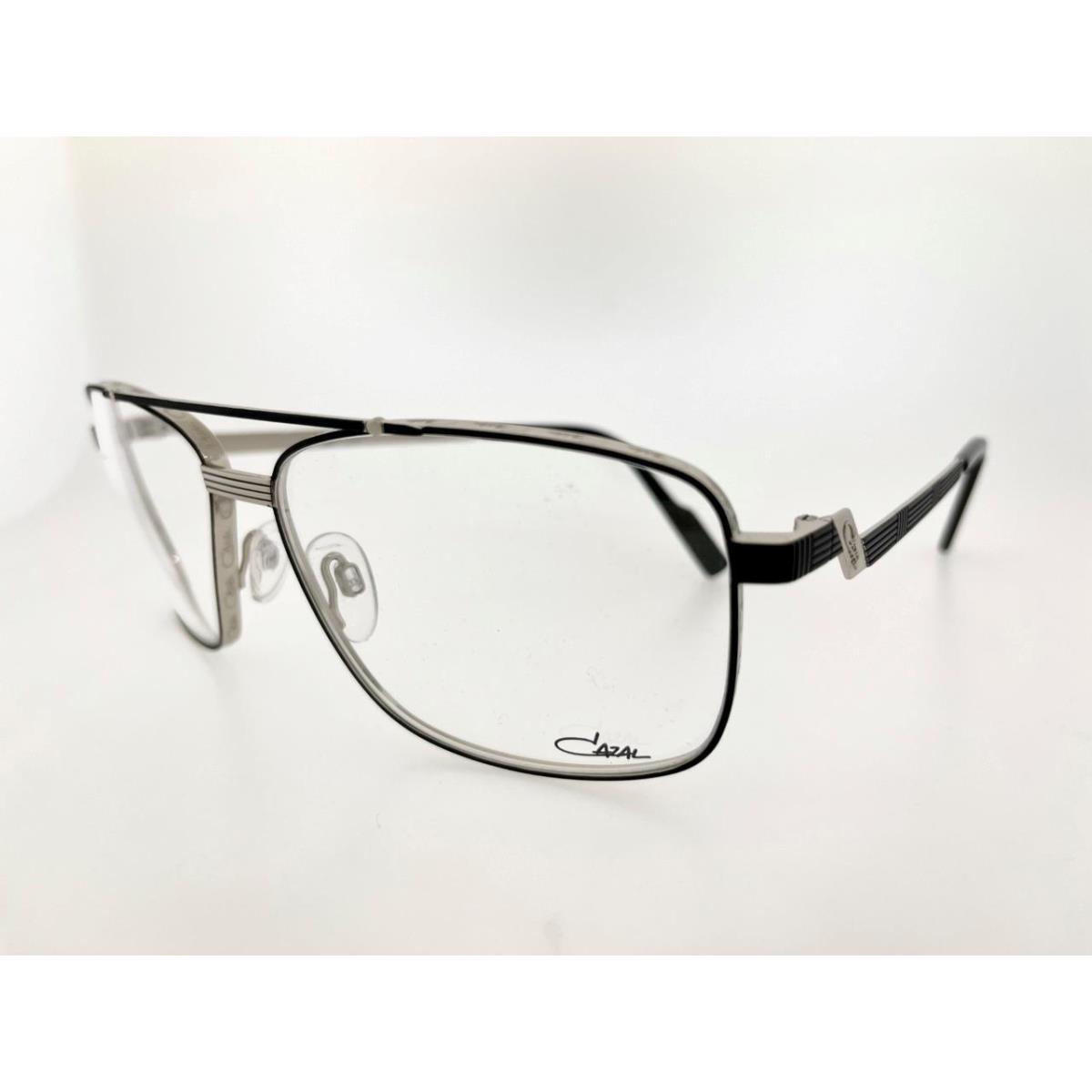 Cazal 9101 002 63MM Black Silver Frame with Clear Lenses