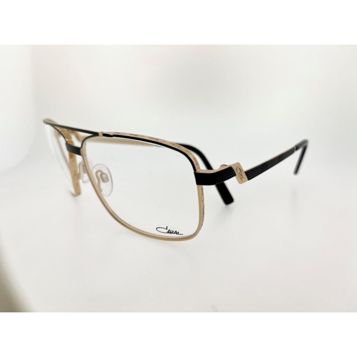 Cazal 9101 001 63MM Black Gold Frame with Clear Lenses