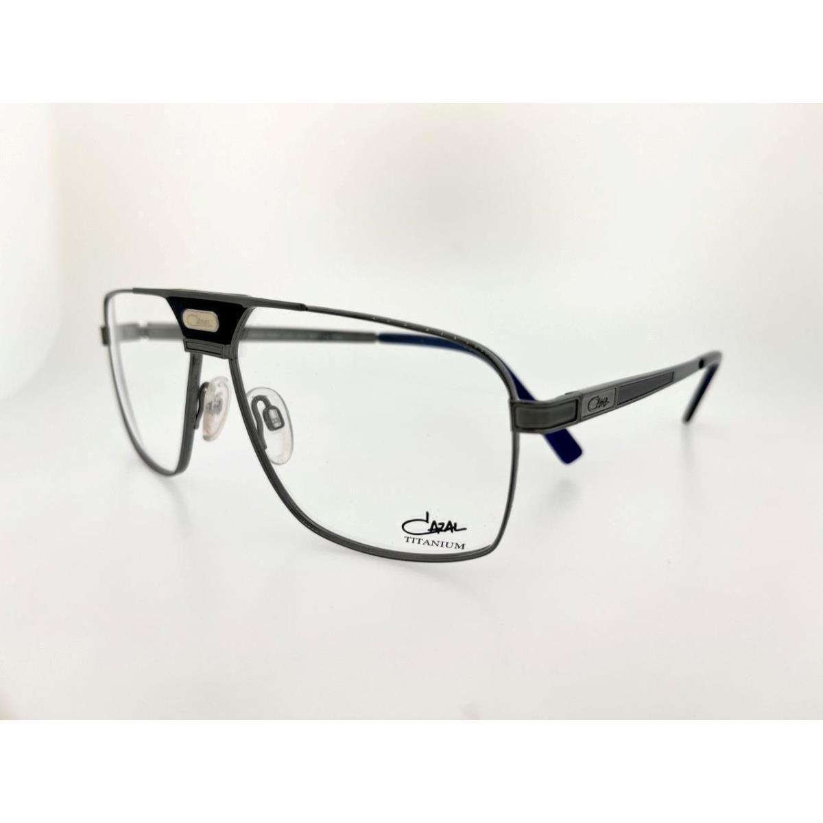 Cazal Prescritption 7087 003 60MM Gunmetal Blue Frame with Clear Demo Lenses