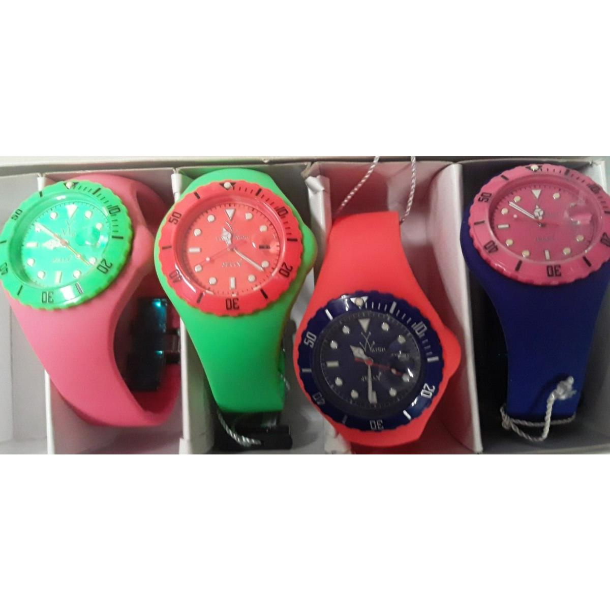 Lot of 4 Color Jelly Toywatch with Interchangeable Dials