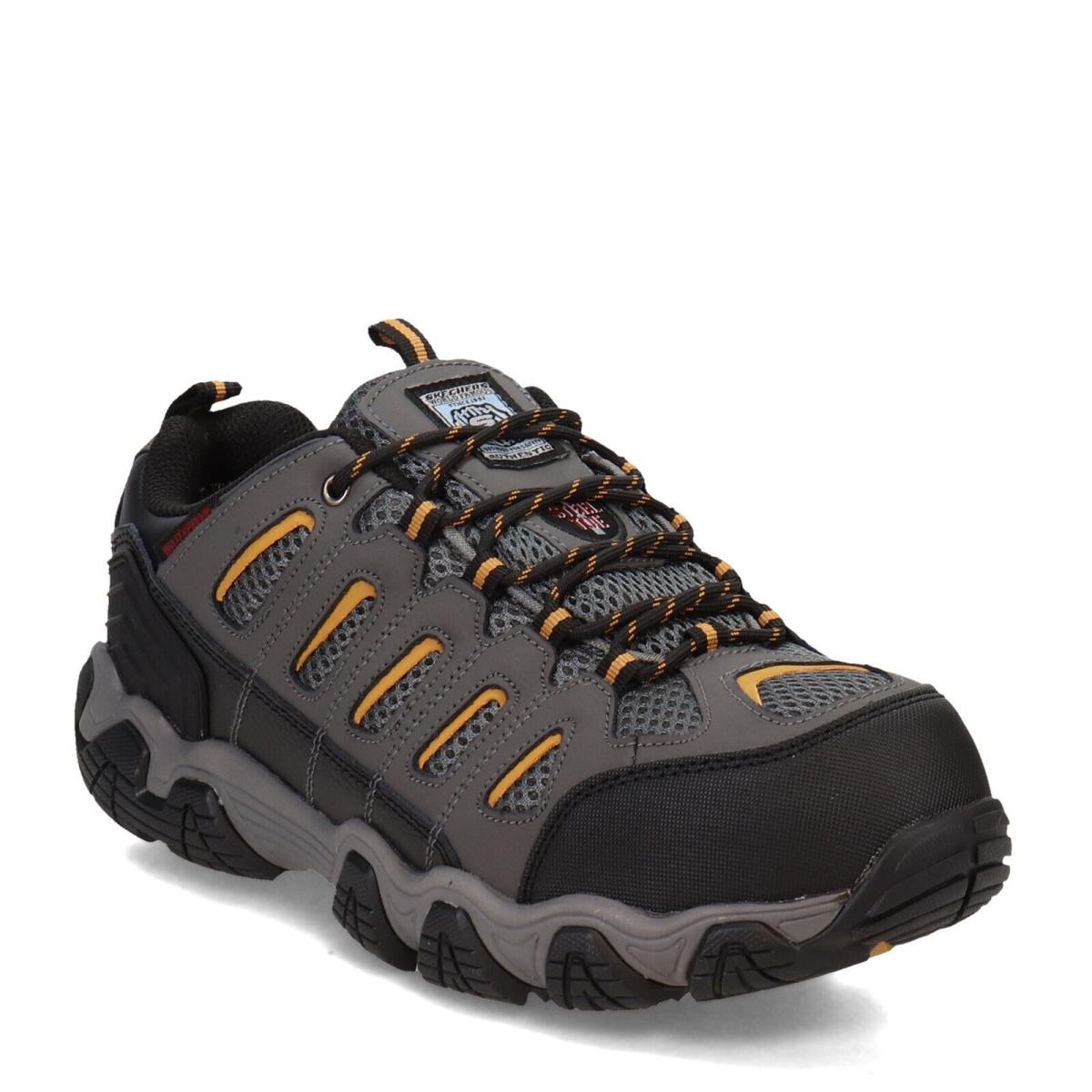 Skechers Men`s Blais Steel Toe Work Shoes Waterproof EH Safe 77051/DKGY - Black/Grey