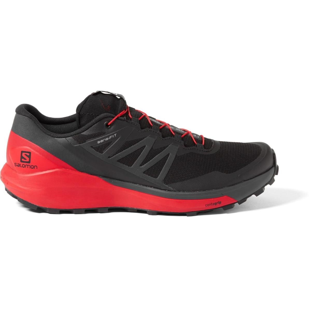 Salomon Sense Ride 4 Black Red Trail Running Shoes 413781 Men`s