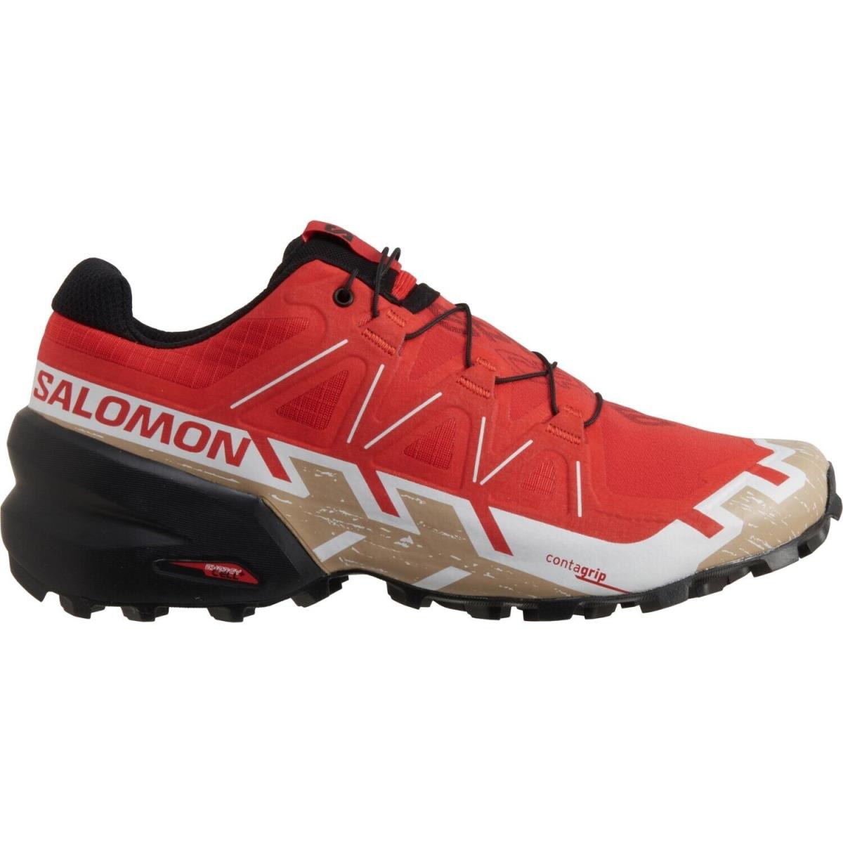 Salomon Men`s Speedcross 6 Trail Running / Hiking Shoes - Fiery Red/Black/Sfari
