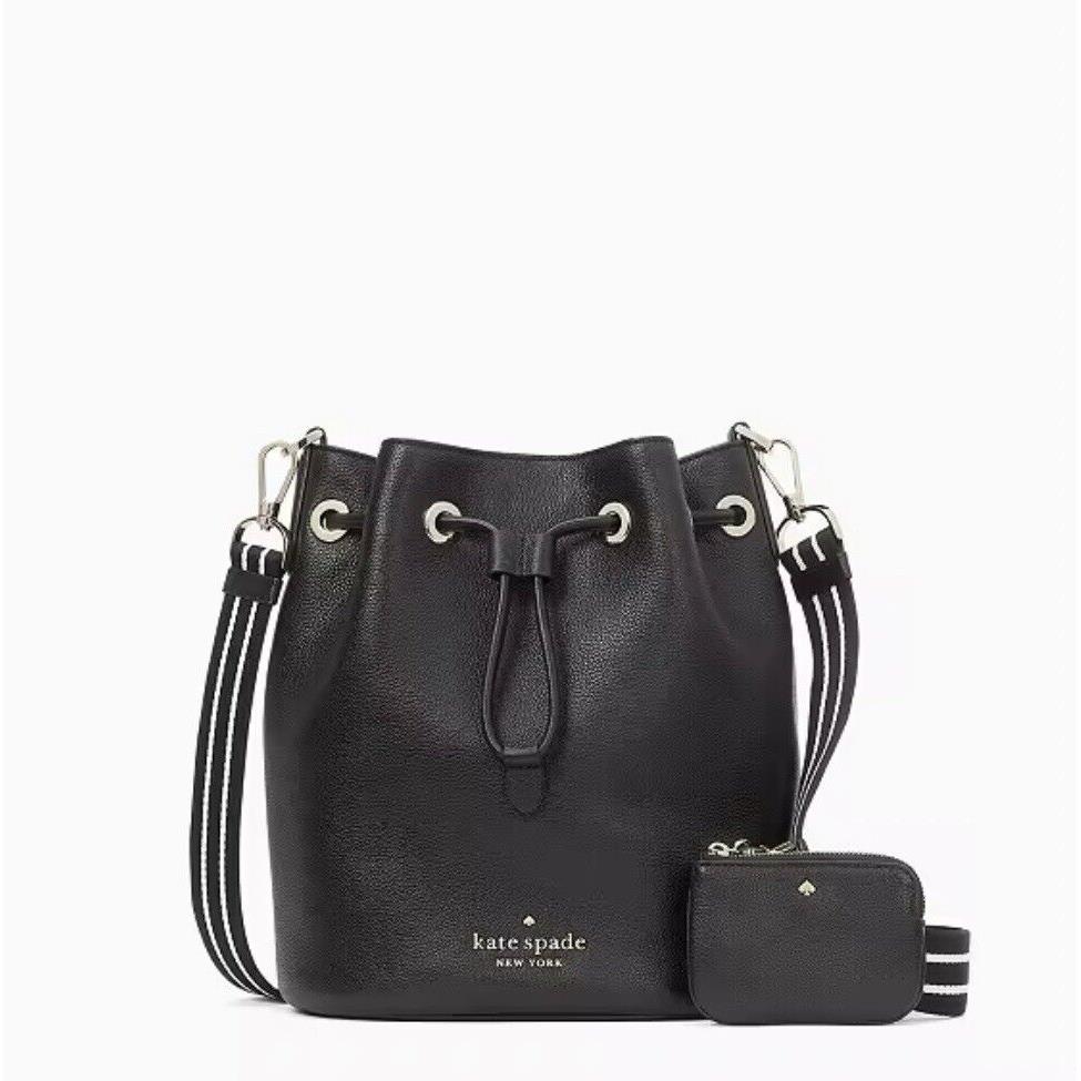 Kate Spade New York Rosie Bucket Bag Black Leather Coin Purse