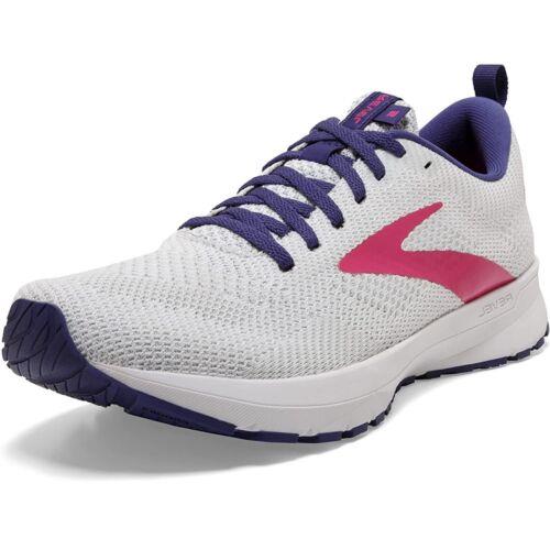 Brooks Revel 5 Women`s Road Running Shoes . White/navy/pink
