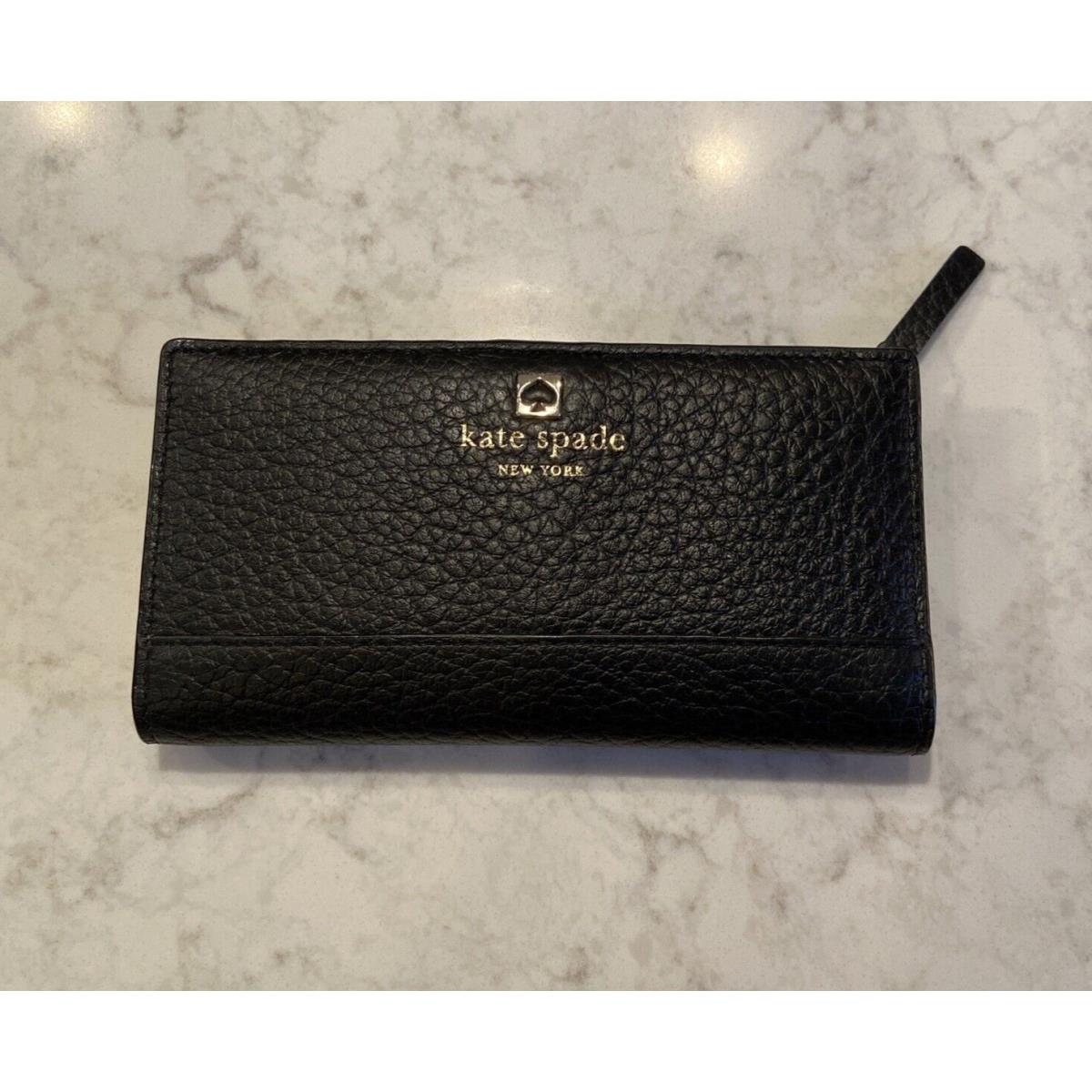 Kate Spade Southport Avenue Stacy Wallet Black Pebbled Leather