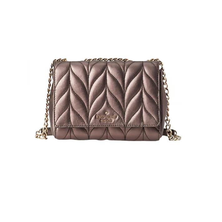 Kate Spade Leather Emelyn Briar Lane Bronze Quilted Cross Body Bag